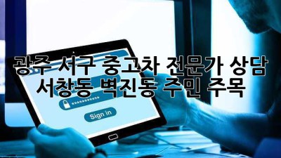 광주 서구 중고차 전문가 상담 🚗💨 서창동, 벽진동 주민 주목!