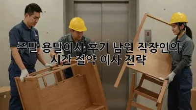 주말 용달이사 후기: 남원 직장인의 시간 절약 이사 전략